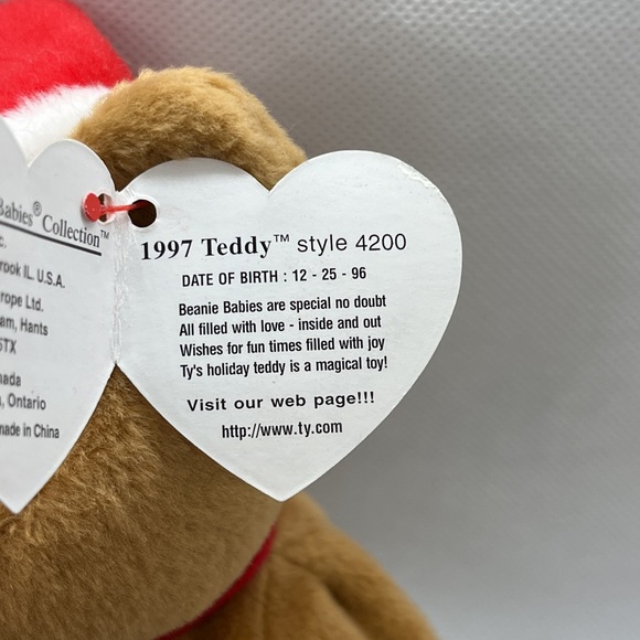 1997 Christmas Teddy Beanie Baby —RARE & UNIQUE ERRORS - Picture 9 of 10